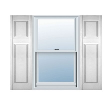 Ekena Millwork Lifetime Vinyl, Custom Offset Panel, Raised Panel Shutters, w/Shutter-Loks, LP3C12X07600BW LP3C12X07600BW